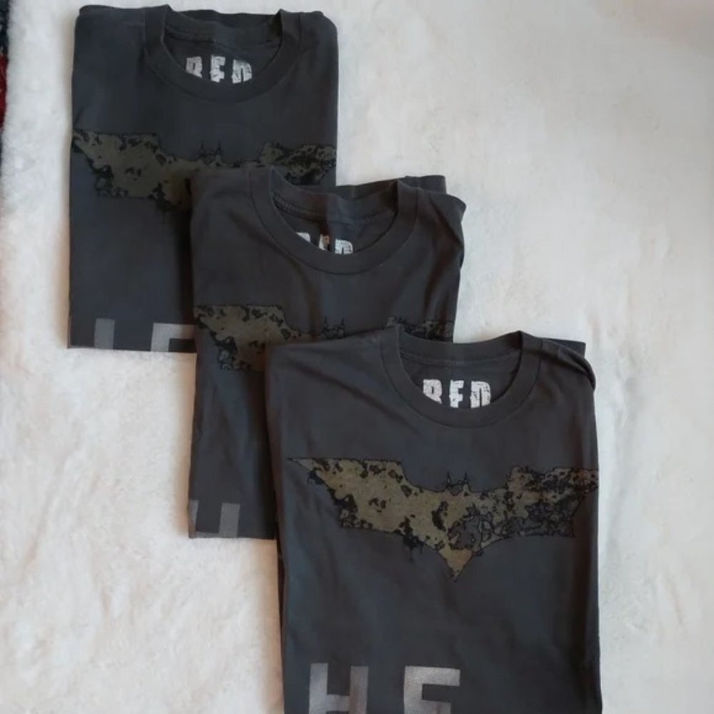 Bundle of 3 NEW Red Tape Batman The Dark Knight Rises T-Shirt, Gray P1581
